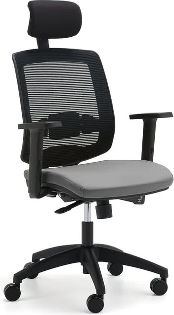 Kancelárska stolička STANLEY, s opierkou hlavy a opierkami rúk, svetlošedá