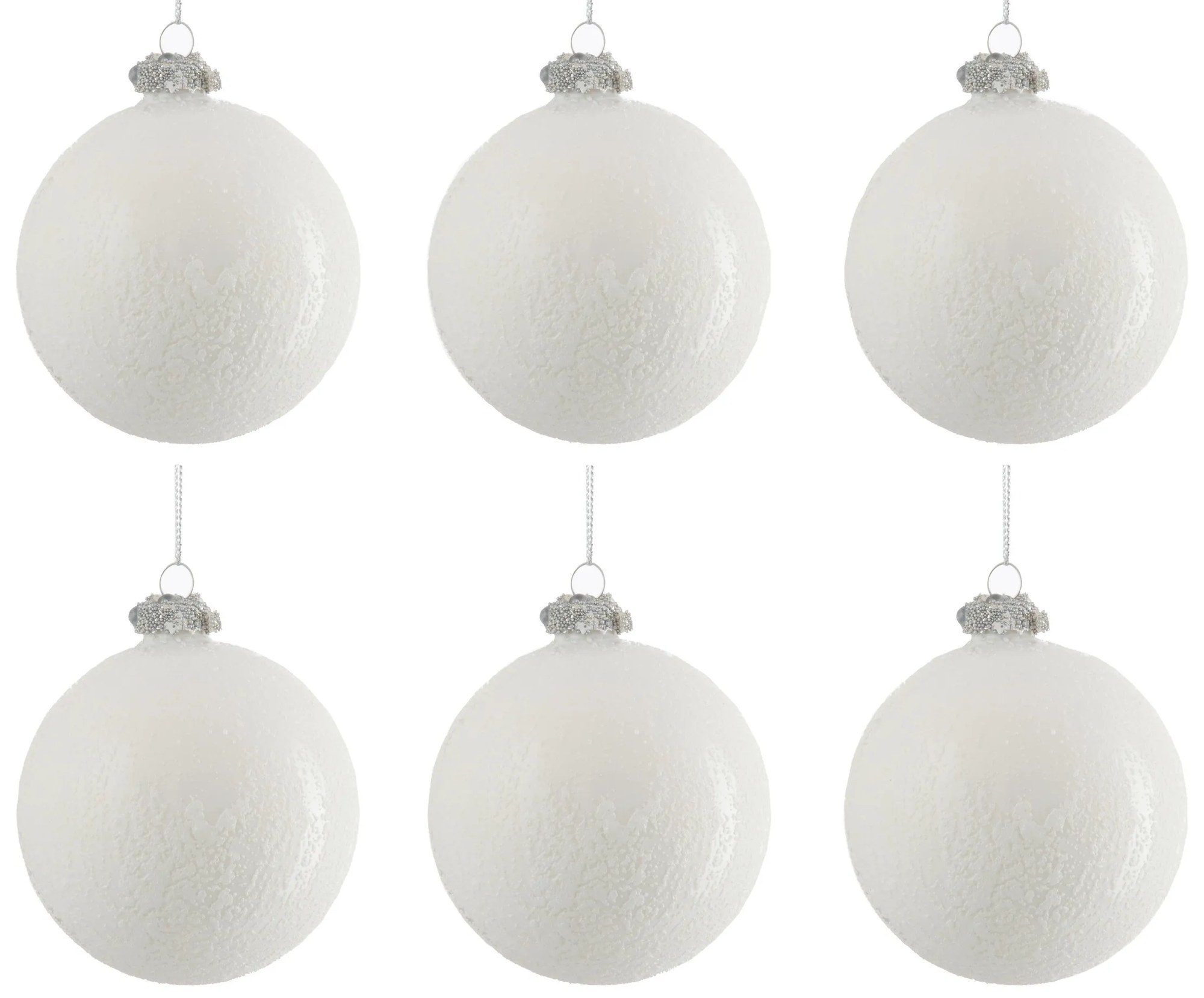 Krabička 6 sklenic na vánoční cetku starožitná bílá - 28,5*20,5*9,5 cm