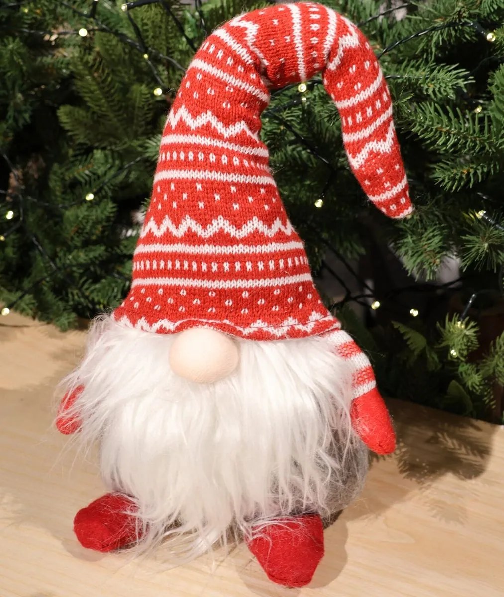 Vianočná dekorácia škriatok, výška: 46 cm, červená