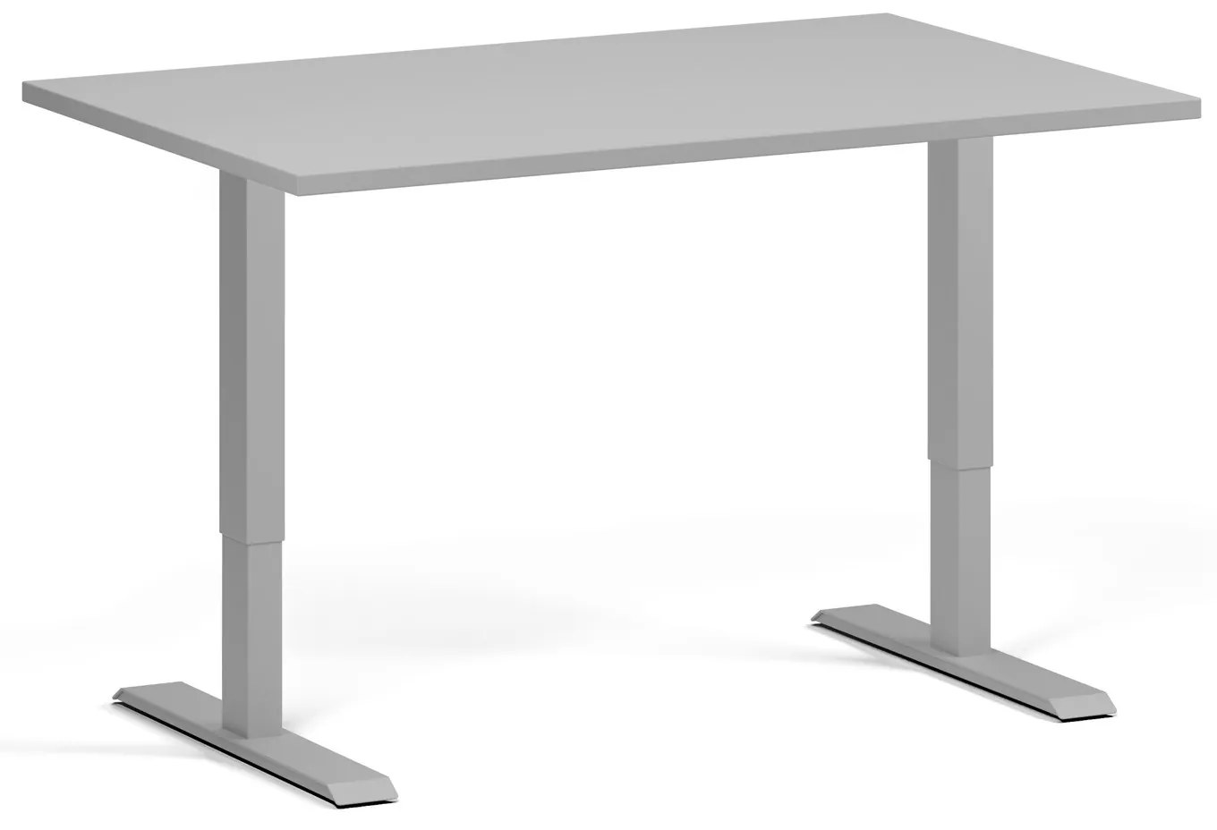 Výškovo nastaviteľný stôl, 120x80 cm, 2 motory, sivá podnož, sivá