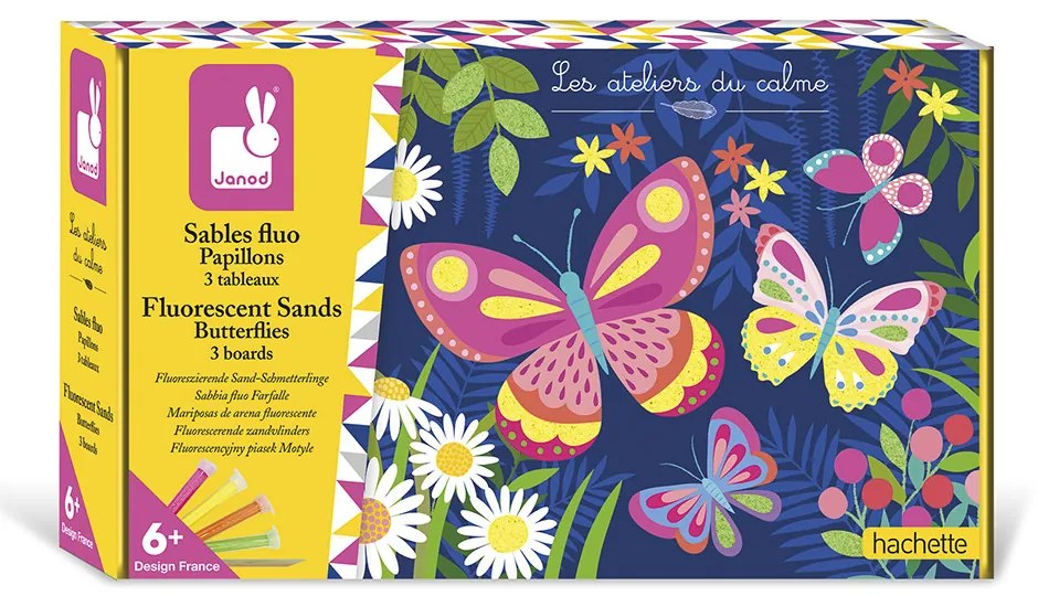 Detský ateliér midi - fluorescenčný piesok - motýliky