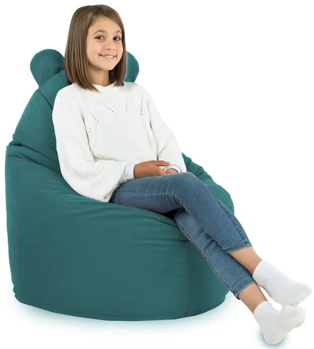 Detské kreslo Sako TEDDY – mäkké plyšové kreslo pre najmenších Farba: Modrý