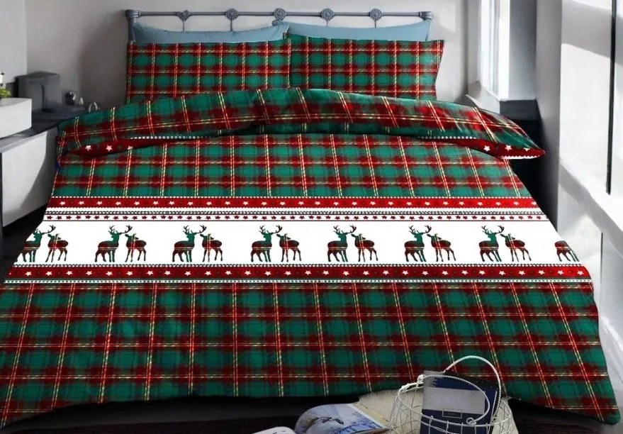 Obliečky Jelene Flanelové 70x90 140x200 cm