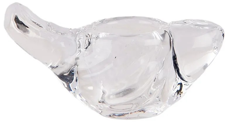 Transparentný sklenený svietnik na úzku sviečku v tvare páčka - 8*4*5 cm