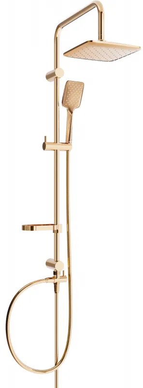 Mexen sprchový set X62 s hornou hlavicou 20x20 cm, ružovo-zlatá, 798626291-60