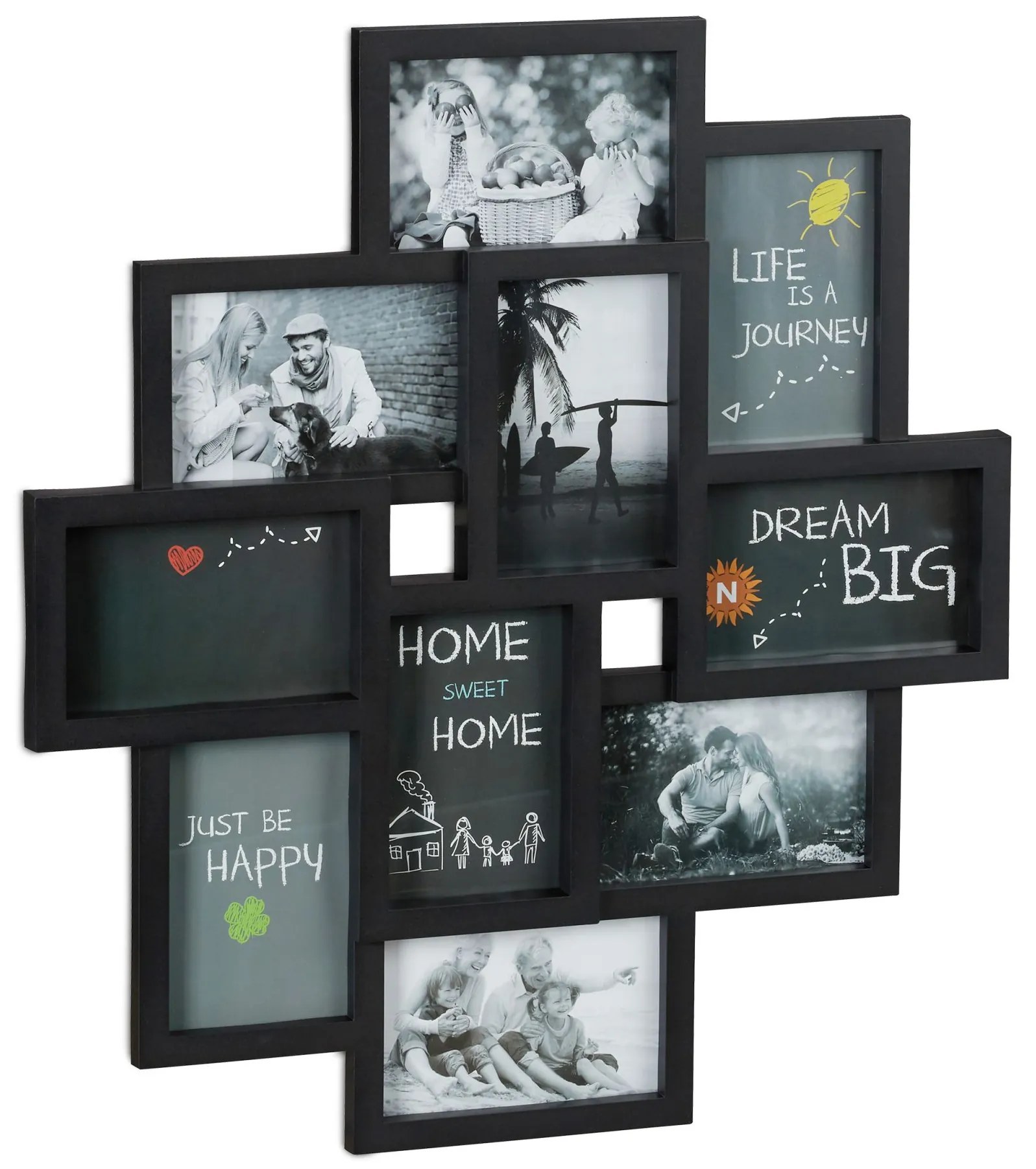 Fotorám na 10 fotografií RD25107, čierna