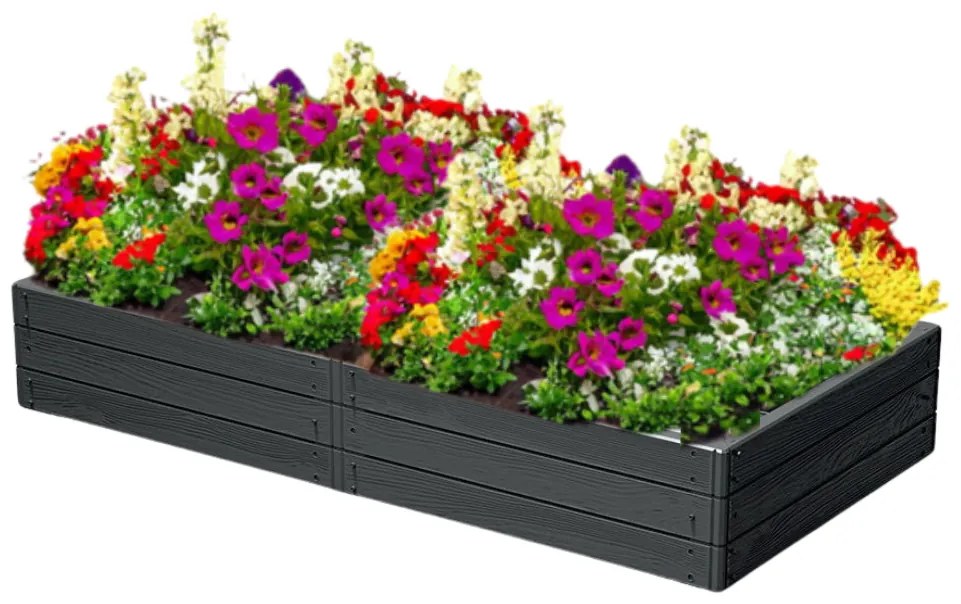 Prosperplast Vyvýšený záhon WOODY 149x75,6x25cm, antracitová