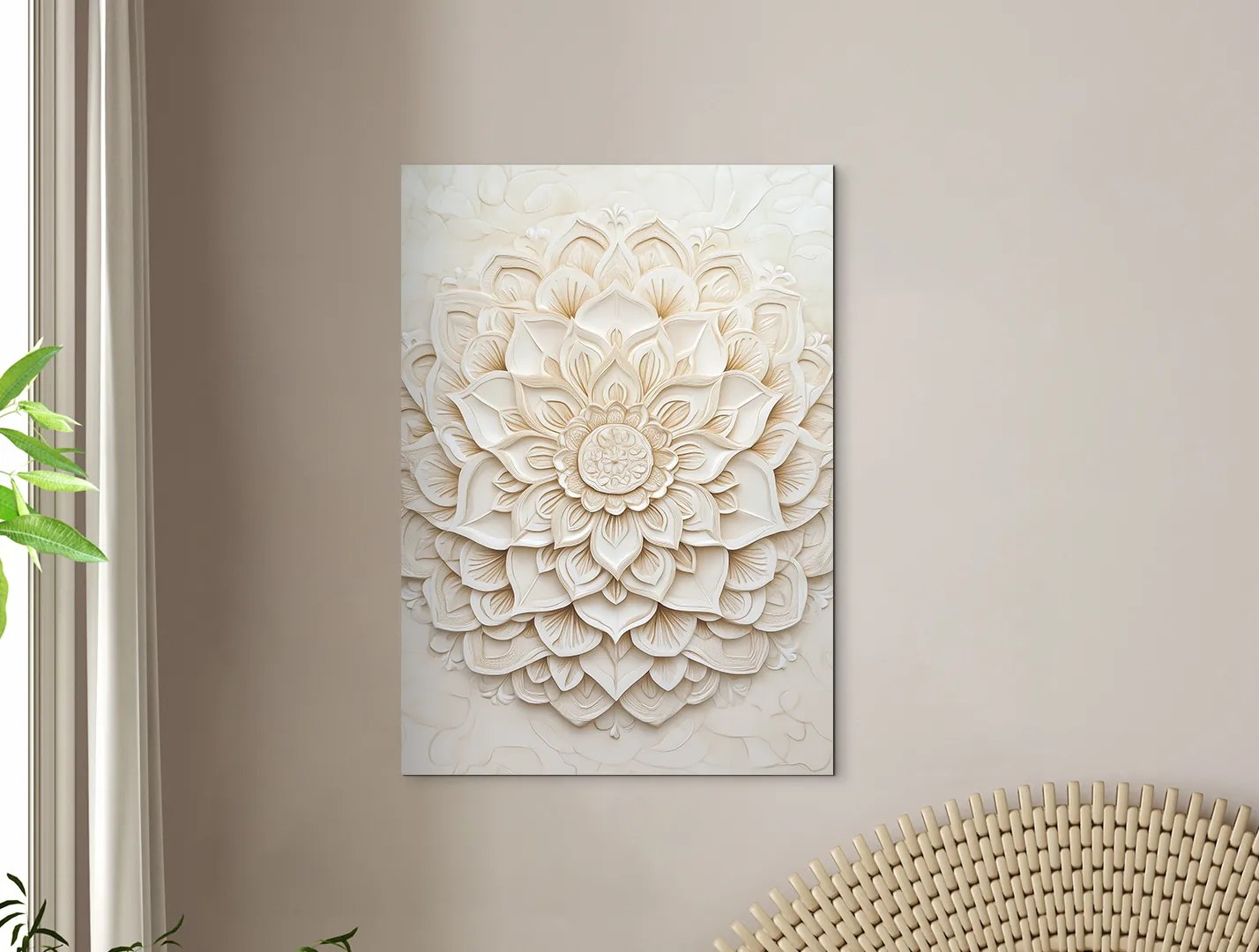 drevko | Mandala na stenu Biely kvet pokoja