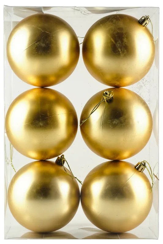 DECOLED Plastová guľa, 10 cm, šampanské, 6x matná