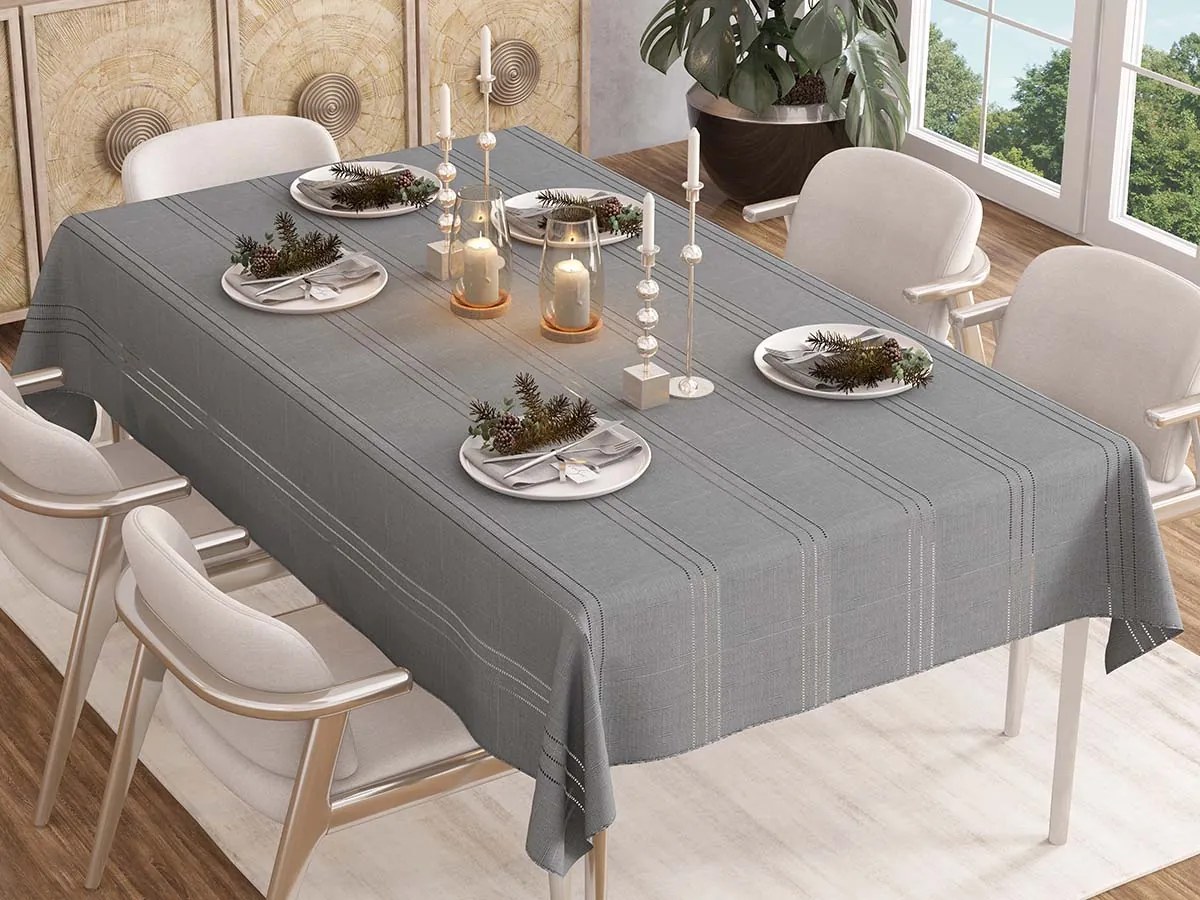 XPOSE® Obrus STRIPE - tmavo sivý 140x180 cm