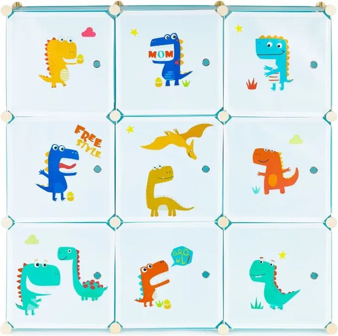 Detská modulárna policová skriňa s 9 policami