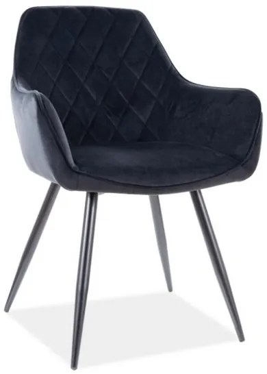 Jedálenská stolička Linea Velvet, čierna