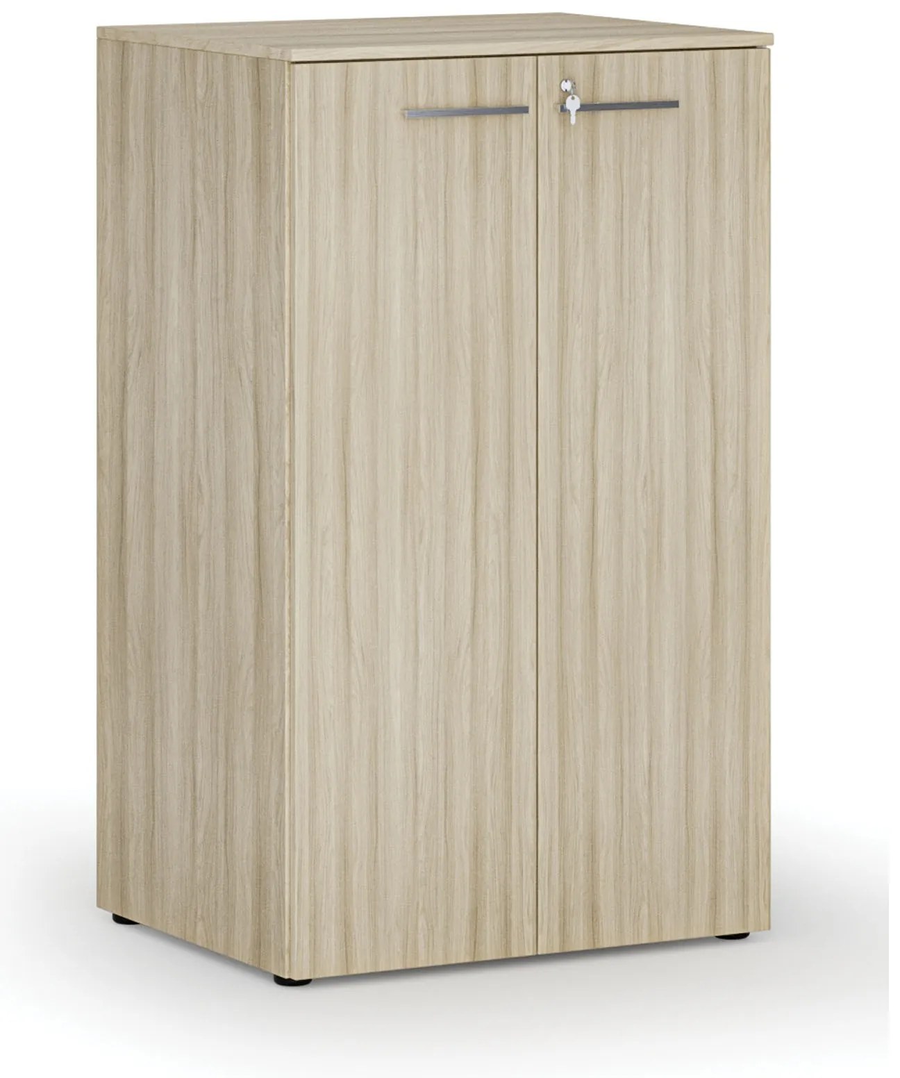 Kancelárska skriňa s dverami PRIMO WOOD, 3 police, 800 x 640 x 1335 mm, dub prírodný