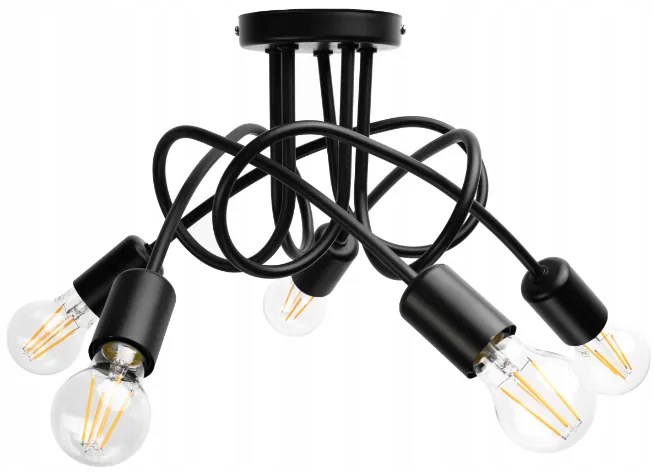 BERGE LOFT 5x E27 zavinovacia závesná lampa