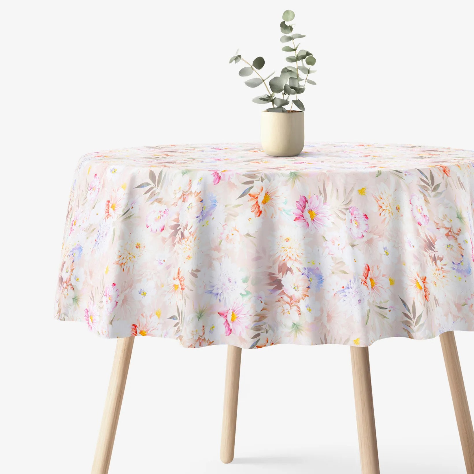 Goldea okrúhly obrus 100% bavlnené plátno deluxe - divoké kvety Ø 130 cm