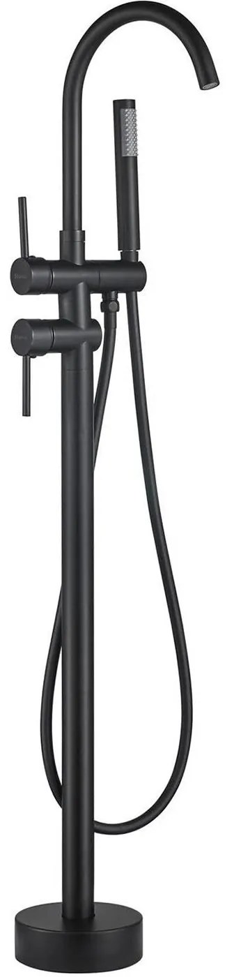 Rea Lungo Ortis, voľne stojaca vaňová batéria, čierna matná, REA-B0232