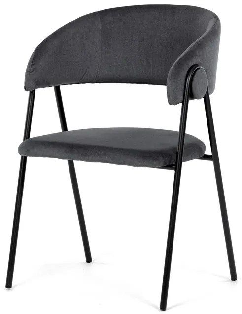 Autronic BONTEC Jedálenská stolička, šedá, zamatová látka, DCL-X7130 GREY2 Farba: Šedá