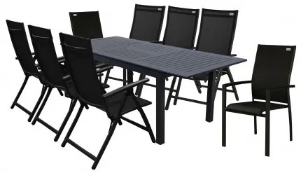 Doppler EXPERT ANTRACIT - záhradná hliníková sedacia súprava 6+2+1