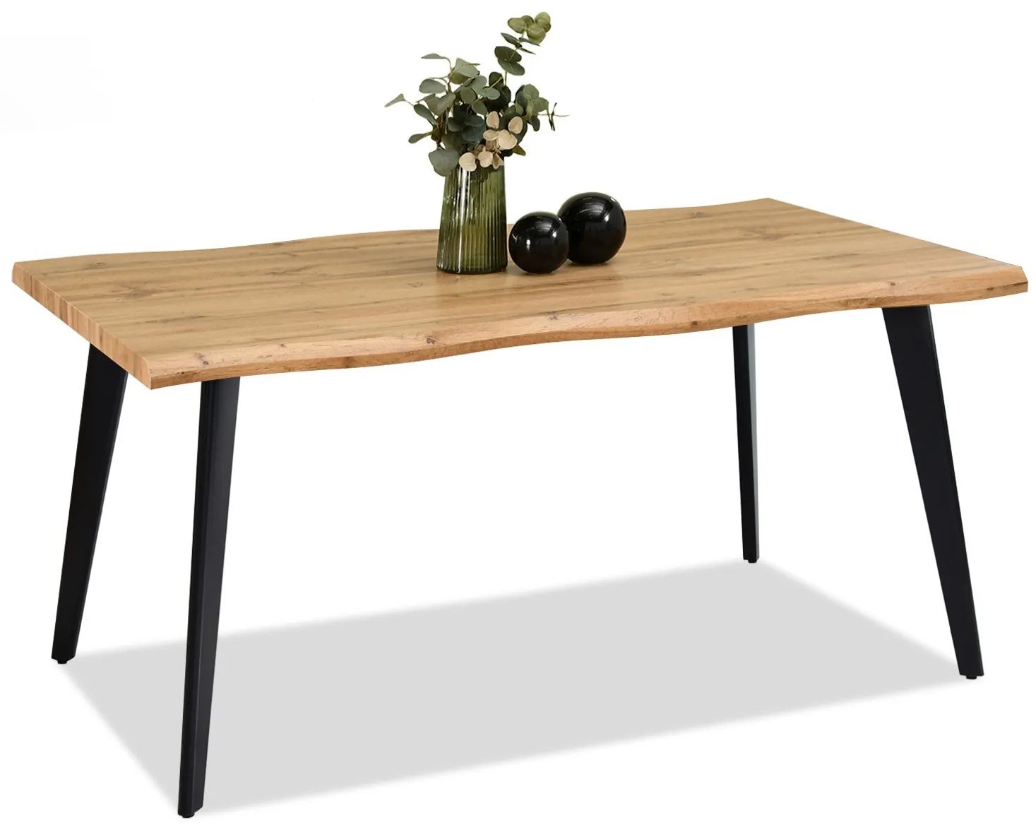 Jedálenský stôl Maui (dub + čierna). Akcia -19%. Vlastná spoľahlivá doprava až k Vám domov. 1111755