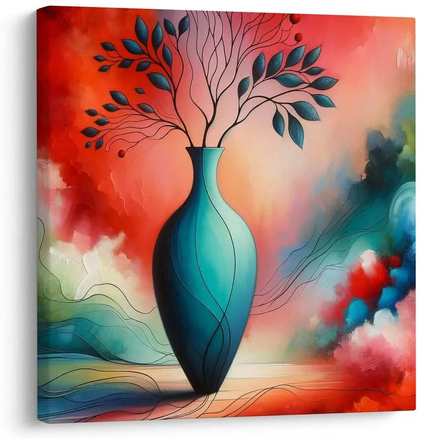 Obraz žiarivá váza v abstrakcii