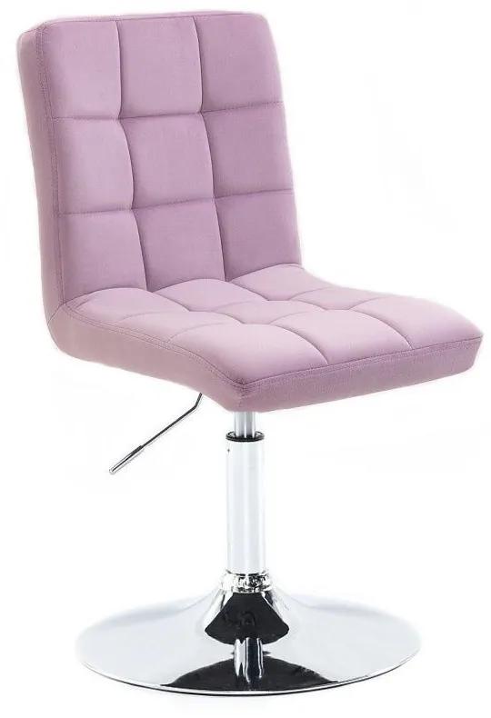 LuxuryForm DESIGN Stolička TOLEDO VELUR na striebornom tanieri - levanduľa