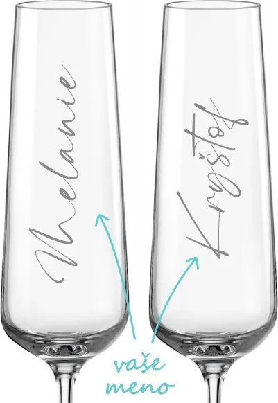 Poháre na sekt k výročiu Calligraphy style 2 ks