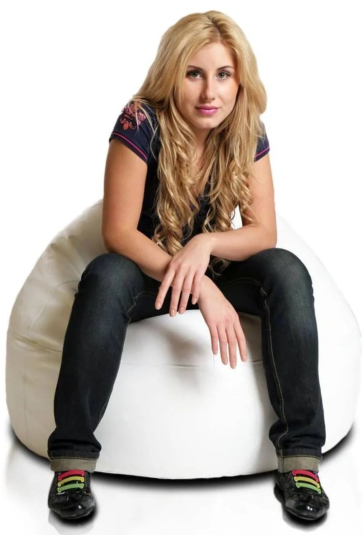 INTERMEDIC SK - Sedací vak Viper 95x110 cm | multifunkčný komfortný vak na sedenie aj ležanie Farba: NC03 - Biela (Polyester)