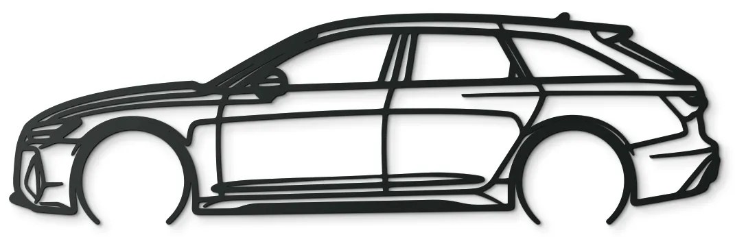 drevko Obraz na stenu Audi RS6 Rozmer obrazu: 25,5 x 86 cm, Farba dekorácie: Čierna