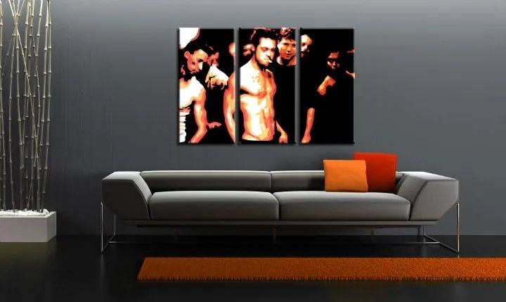 Ručne maľovaný POP Art obraz Fight Club 3 dielny fc2