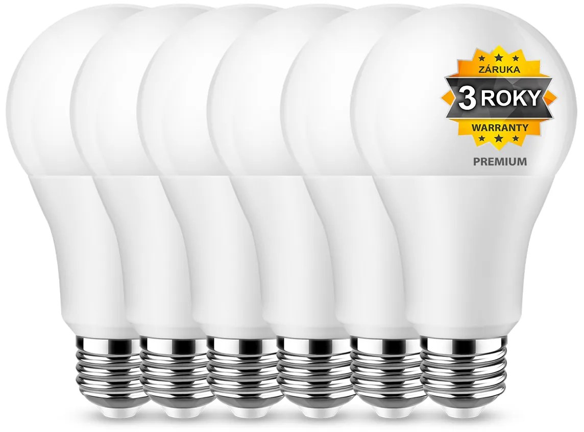 BERGE LED žiarovka A60 - E27 - 12W - 980lm - teplá biela - 5+1 zadarmo