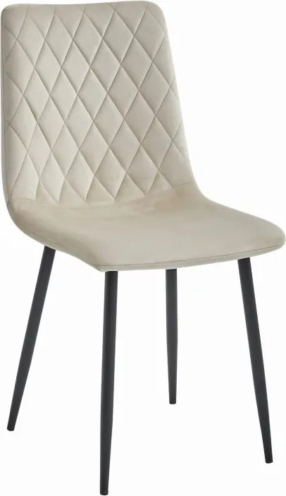 Kreslo TURIN - béžový zamat / čierne nohy