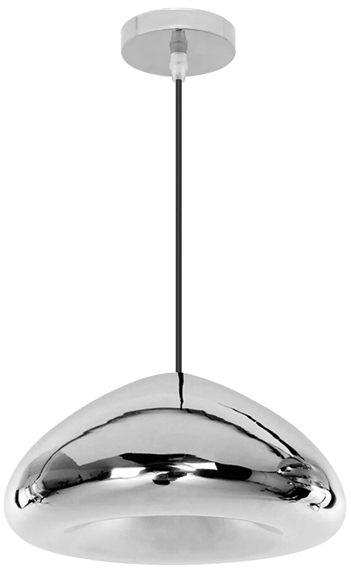 Toolight Toolight, zrkadlové sklenené závesné stropné svietidlo 1xE27 APP322-1CP, strieborná, OSW-00419