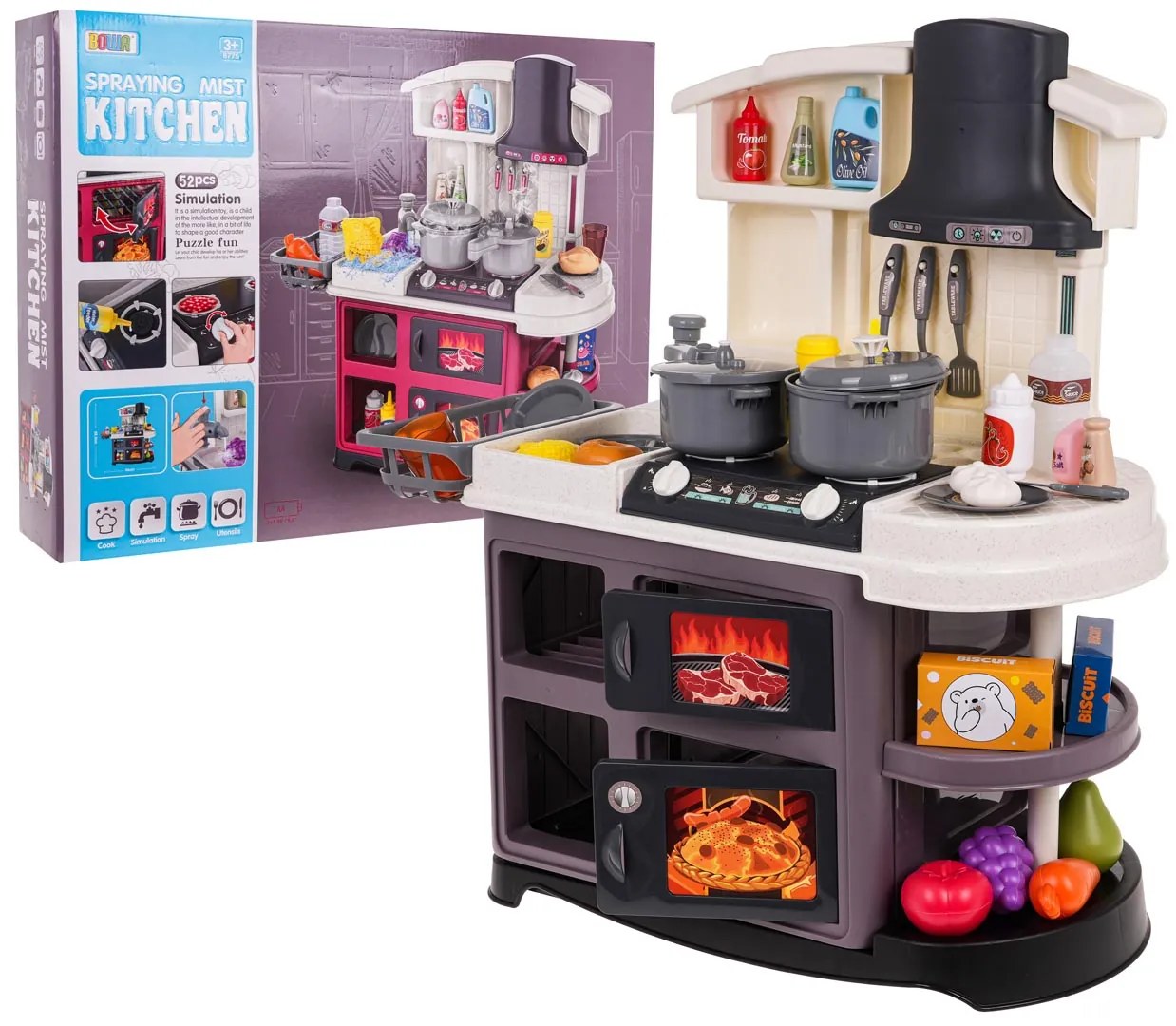 Detská kuchynka so zvukmi 52 ks RAMIZ ZDZ.8775A - sivá