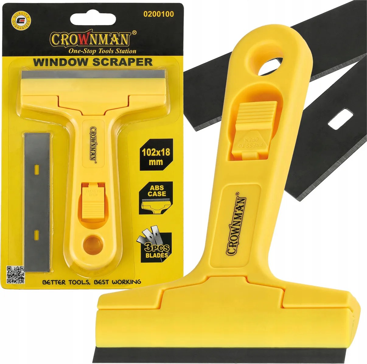 CROWNMAN 145mm škrabka na farby s výmennými čepeľami