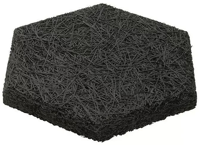 Fibrotech Akustický obkladový panel Hexagon, biely cement, drevitá vlna, 250 × 289 × 25 mm, čierna, 18 ks