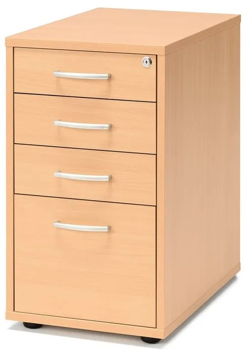 Kancelársky kontajner FLEXUS, 4 zásuvky, 720x400x600 mm, buk