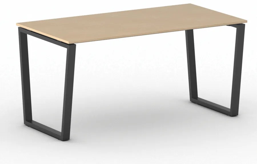 Kancelársky stôl PRIMO IMPRESS, 160x80 cm, čierna podnož, buk