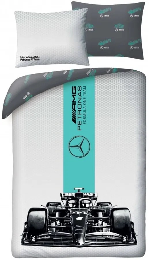 Posteľné obliečky Mercedes-AMG Petronas Formula One Team - 100% bavlna - 70 x 90 cm + 140 x 200 cm