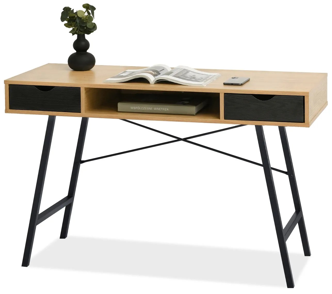 PC stolík Gavon (dub čierny + čierna). Akcia -38%. Vlastná spoľahlivá doprava až k Vám domov. 1109759