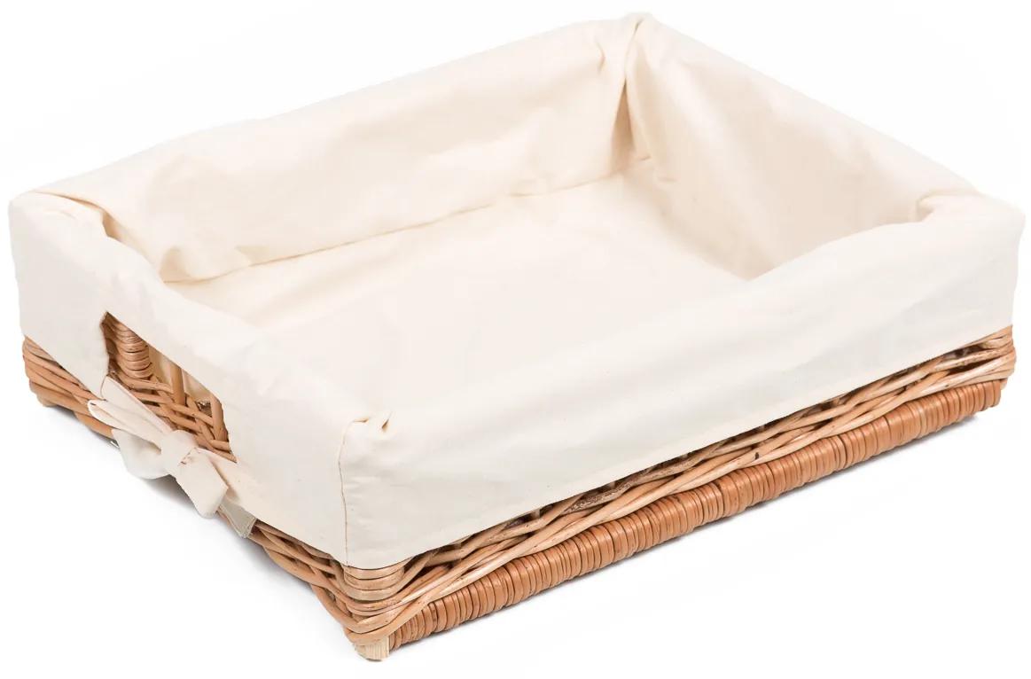 Prútená zásuvka s látkou Pistorasia V.š. 22 x hl. 16 x v. 7(cm)