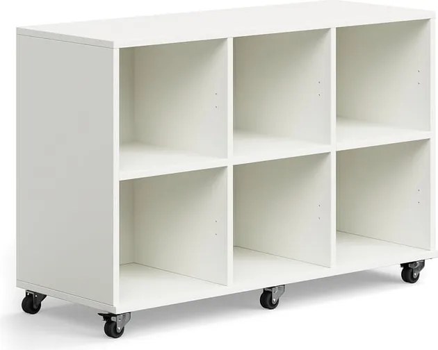 Študentská úložná skrinka CASPER, 6 priehradiek, biela