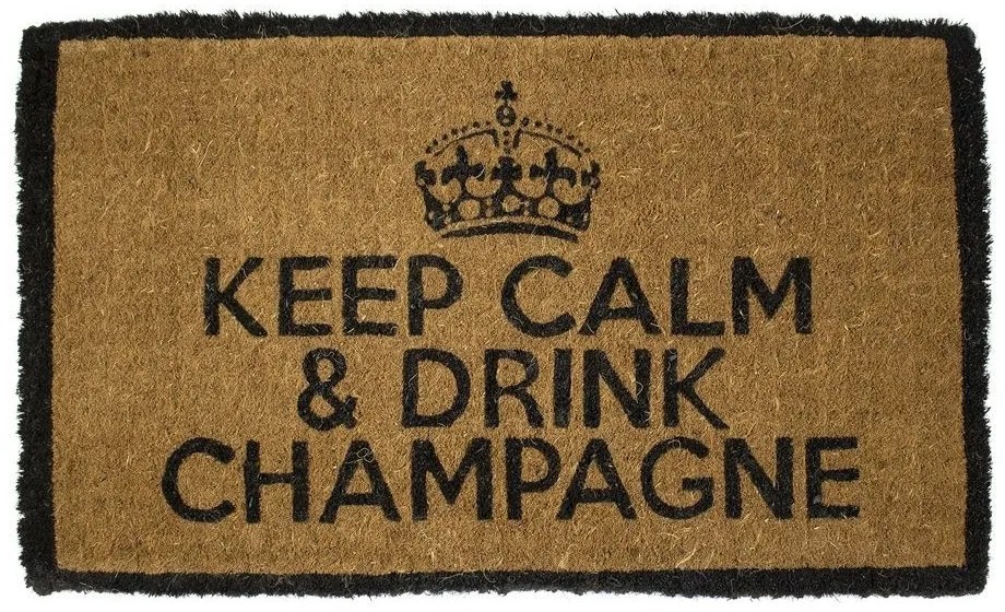Rohožka z kokosových vlákien Drink Champagne - 75 * 45 * 4cm