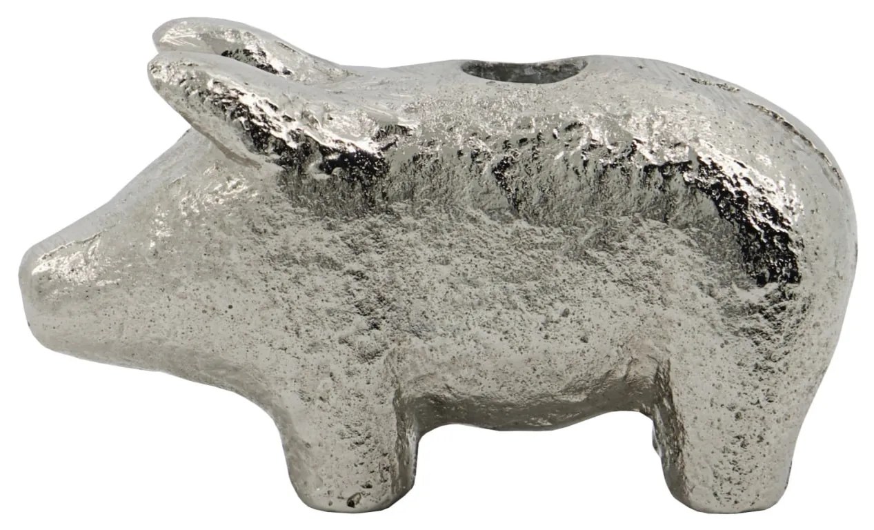 House Doctor Kovový svietnik Pig Antique Silver