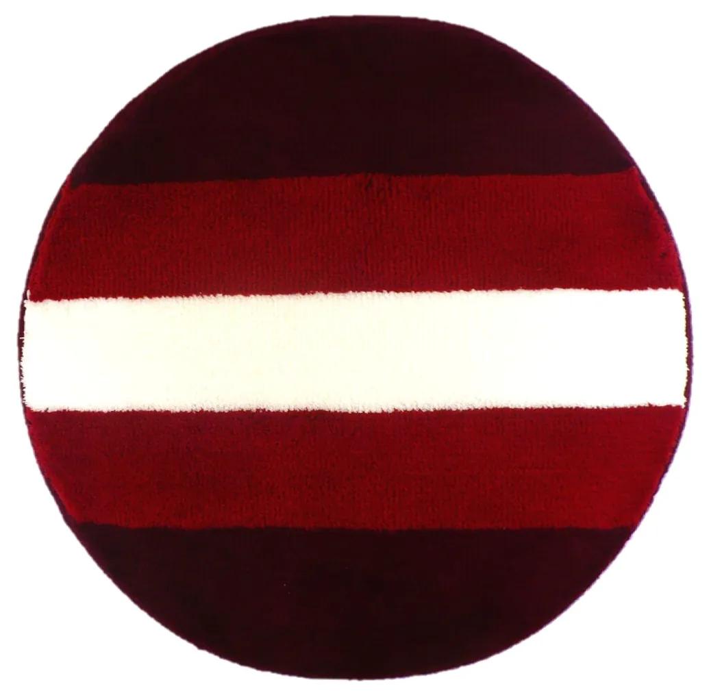 ROUTNER Kúpeľňová predložka BARLETTA Bordó 10701 - Bordó / Kruh Ø 90 cm 10701