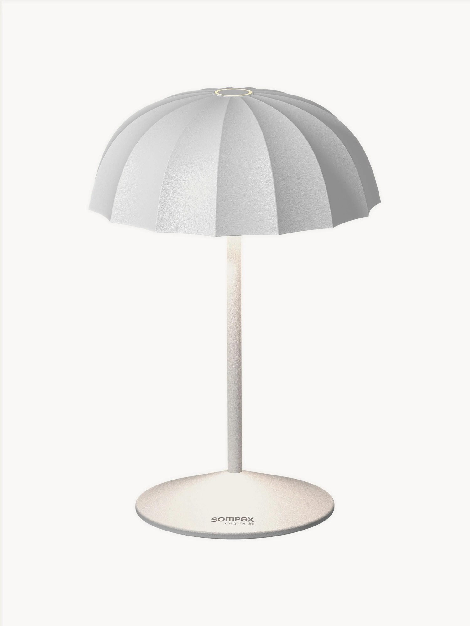 Malá prenosná stolová LED lampa do exteriéru Ombrellino