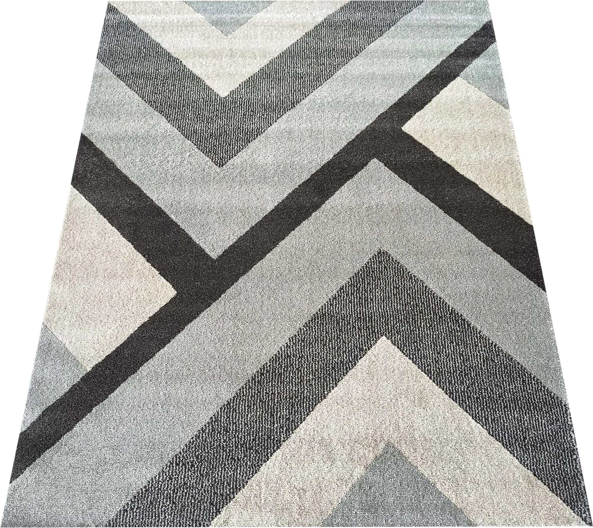 DY Moderný sivý koberec s geometrickým vzorom Ladon 04 Rozmer: 120x170 cm