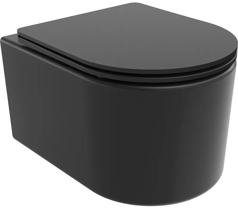 Mexen Sofia Rimless závesná wc misa so sedátkom s pomalým zatváraním, čierna matná, 30541085