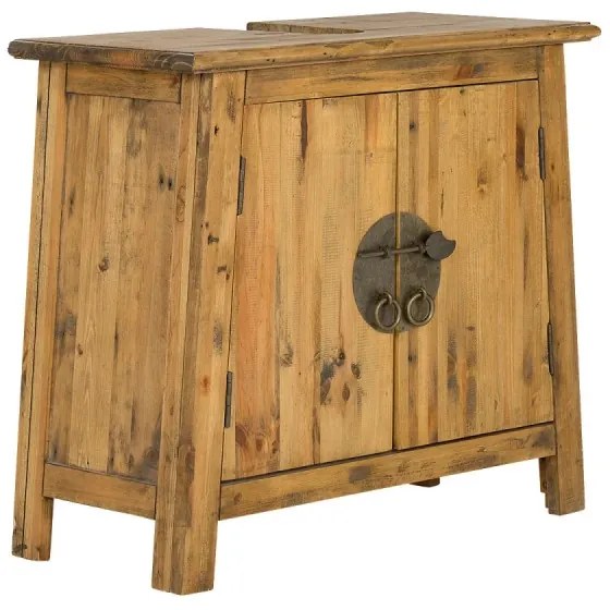 furniture-nabytek.cz - Masívna umývadlová skrinka Rangoon z recyklovanej borovice, lakovaná, hnedá – 70×32×61 cm