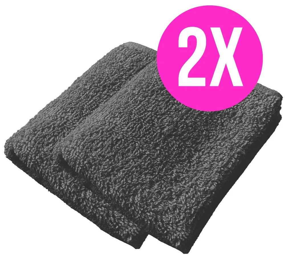 2x froté uterák Homa RIAN DARK GREY 30x50 cm
