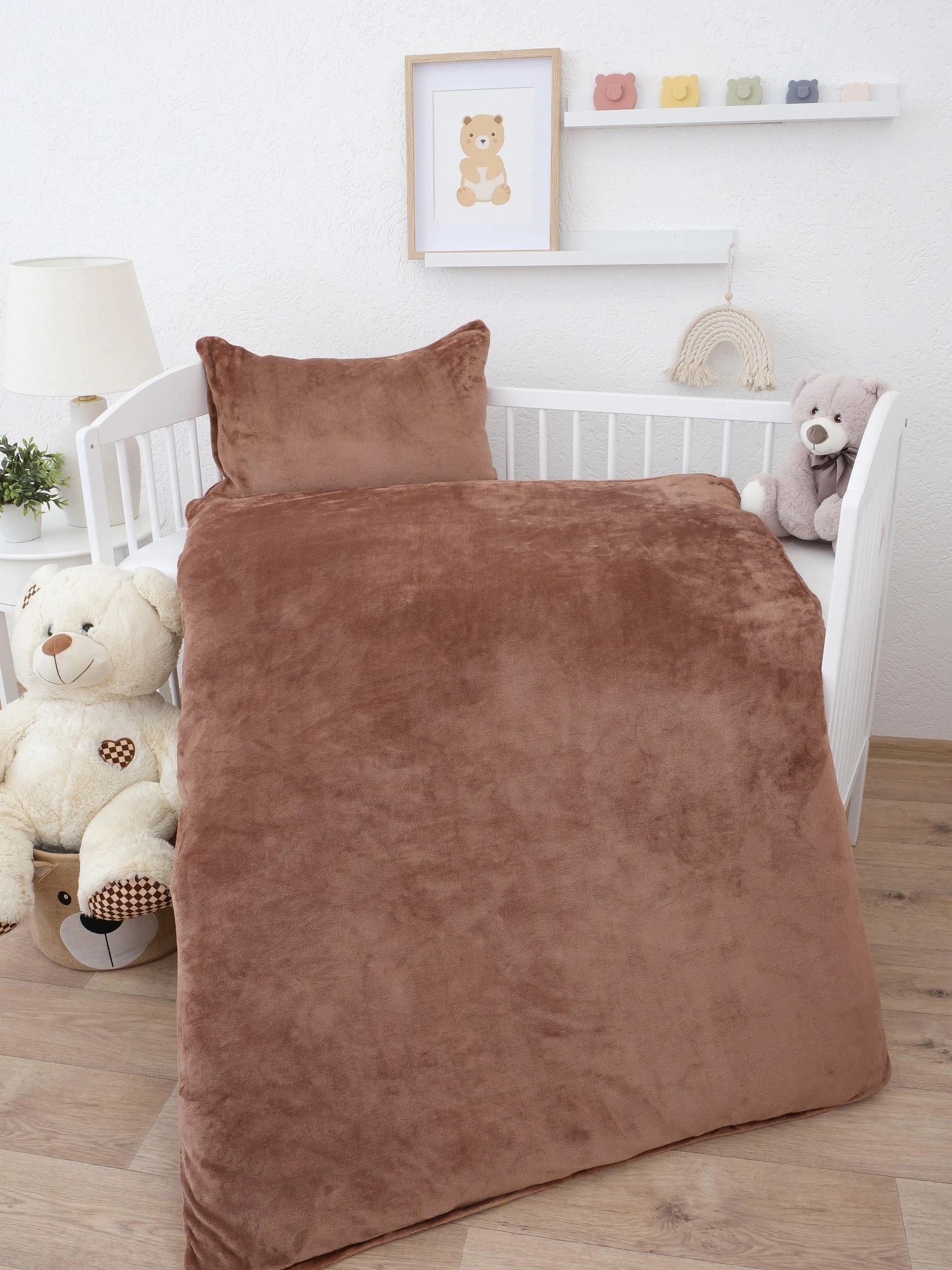 Obliečky mikroplyš do postieľky Exclusive – Laura mocha mousse